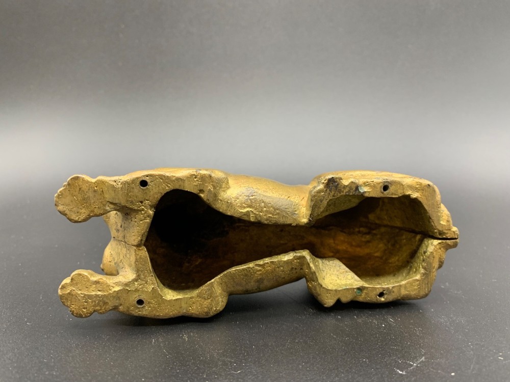 Antique Egyptian Revival Solid Brass Sphinx Pair of Figures