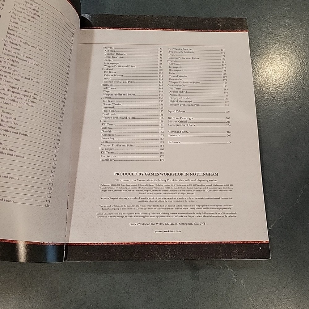 Warhammer 40k Games Workshop Kill Team Core Manual
