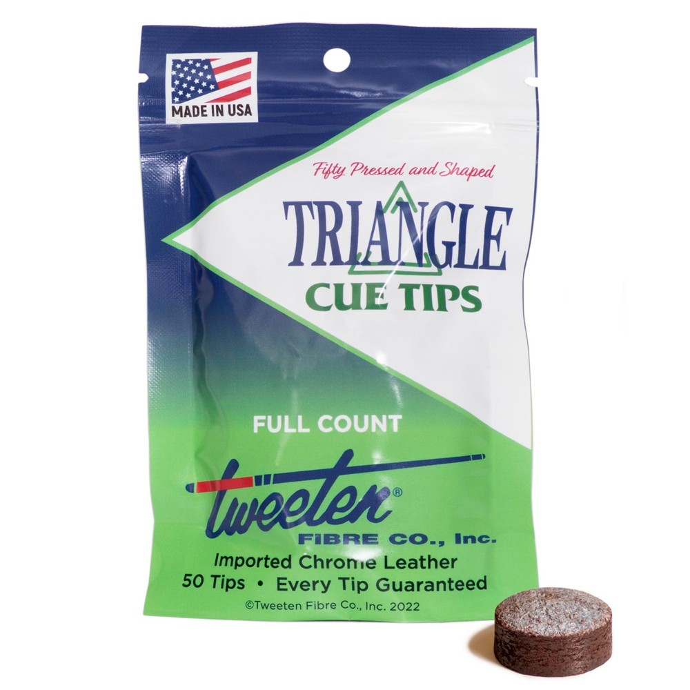 Triangle Billiard Pool Cue Tips - 50 Pack - Choose Size - High Quality, Durable