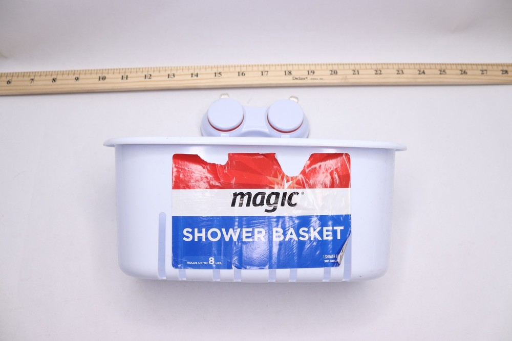 Magic Suction Shower and Bath Basket in White