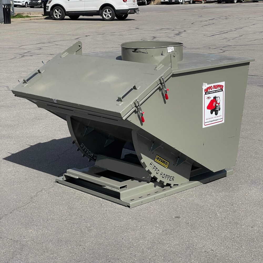 FAB CORP Hippo Hopper Self Dumping Gray HH32-DUSTDR