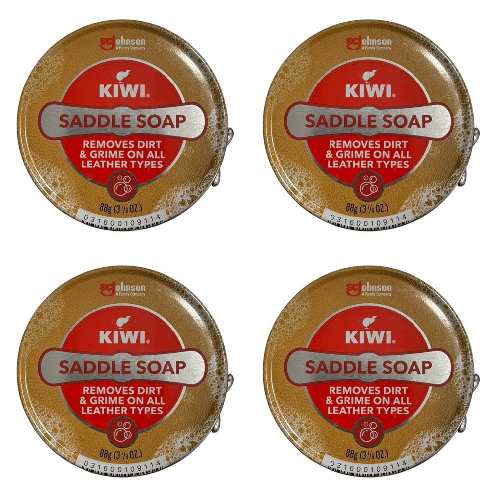 (4) Kiwi Saddle Soap 3 1/8 Oz Paste Discontinued Will Only Available On Amazon