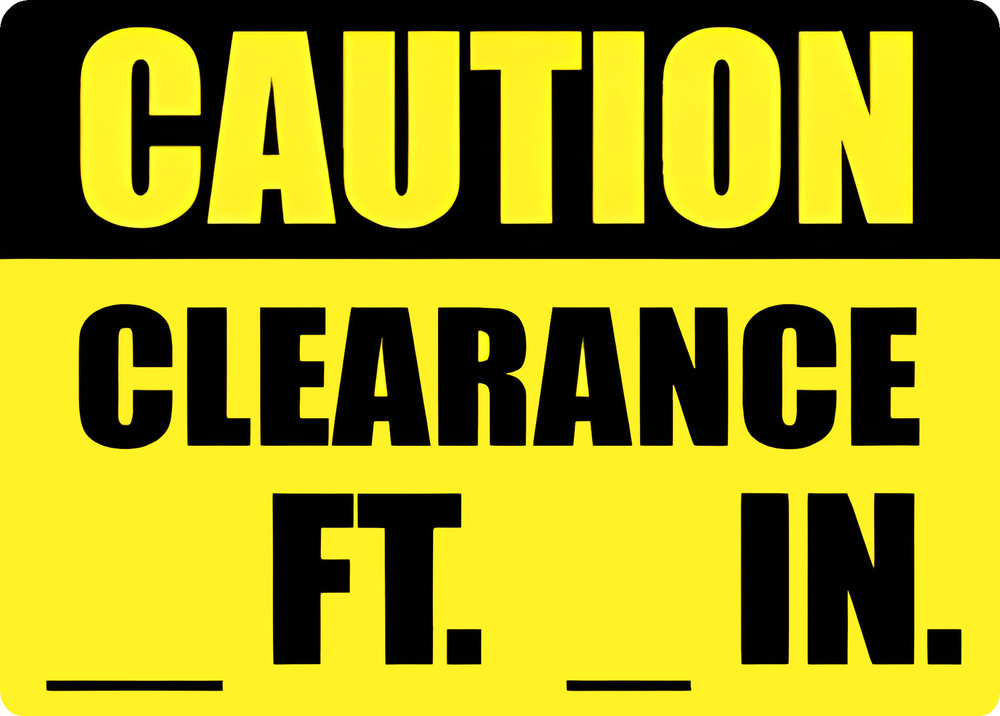 Clearance Height Safety Sticker Decal