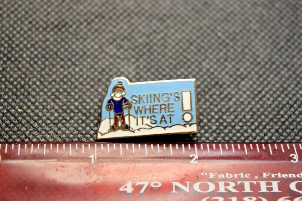 Skiing's Where It's At! Ski Pin