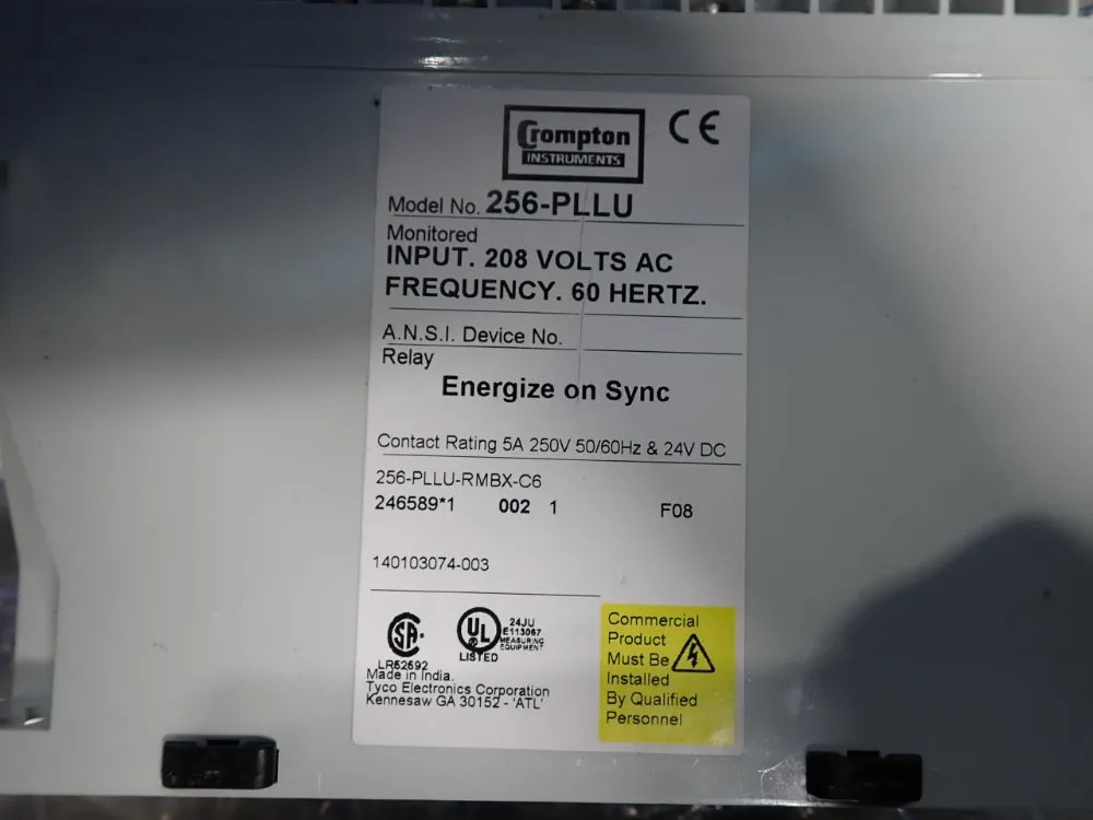 CROMPTON 256-PLLU PROTECTOR RELAY 10210123538