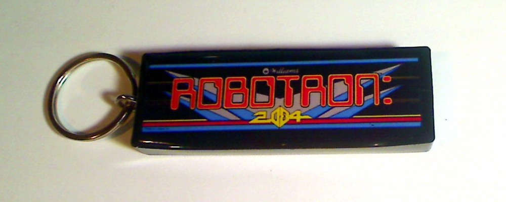 Robotron  Arcade Marquee Coin Door accessory Keychain