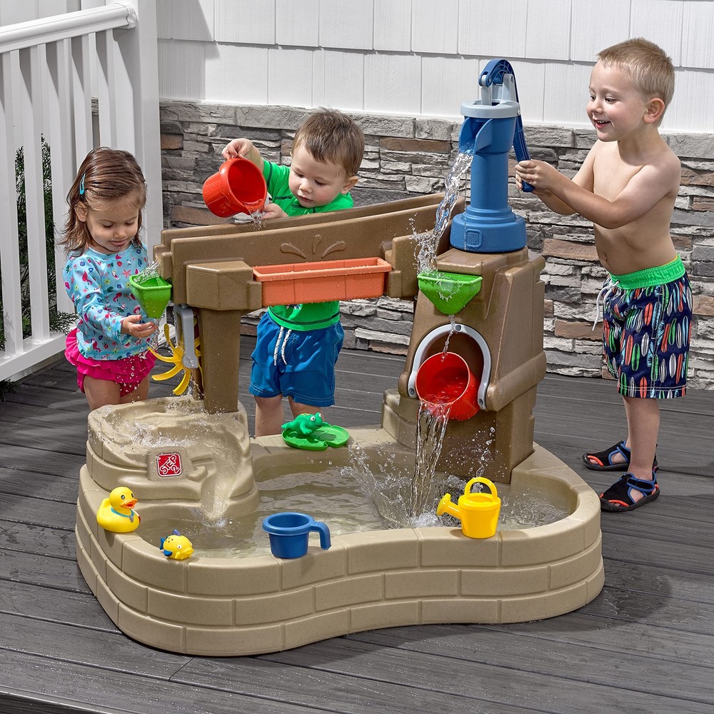 Step 2 Pump & Splash Discovery Pond Water Table Kids Water Sensory Activity