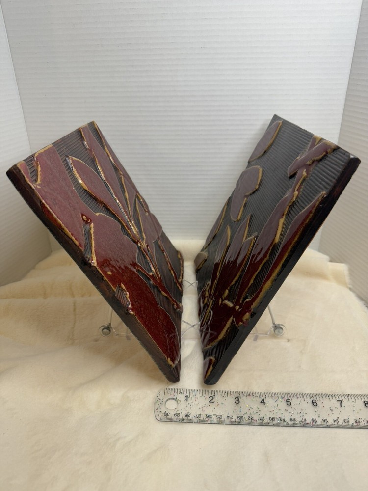 Two Handmade Ceramic Wall Hanging Tiles