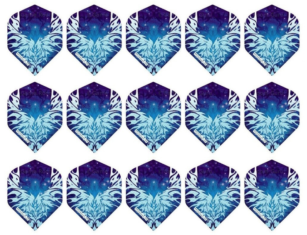 5 New Sets Winmau Mega Standard Dart Flights – Ships w/ Tracking - Blue Ice