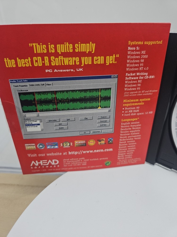 Vintage Nero 5 Burning ROM CD Burning Software - SERIAL # INCLUDED!!!