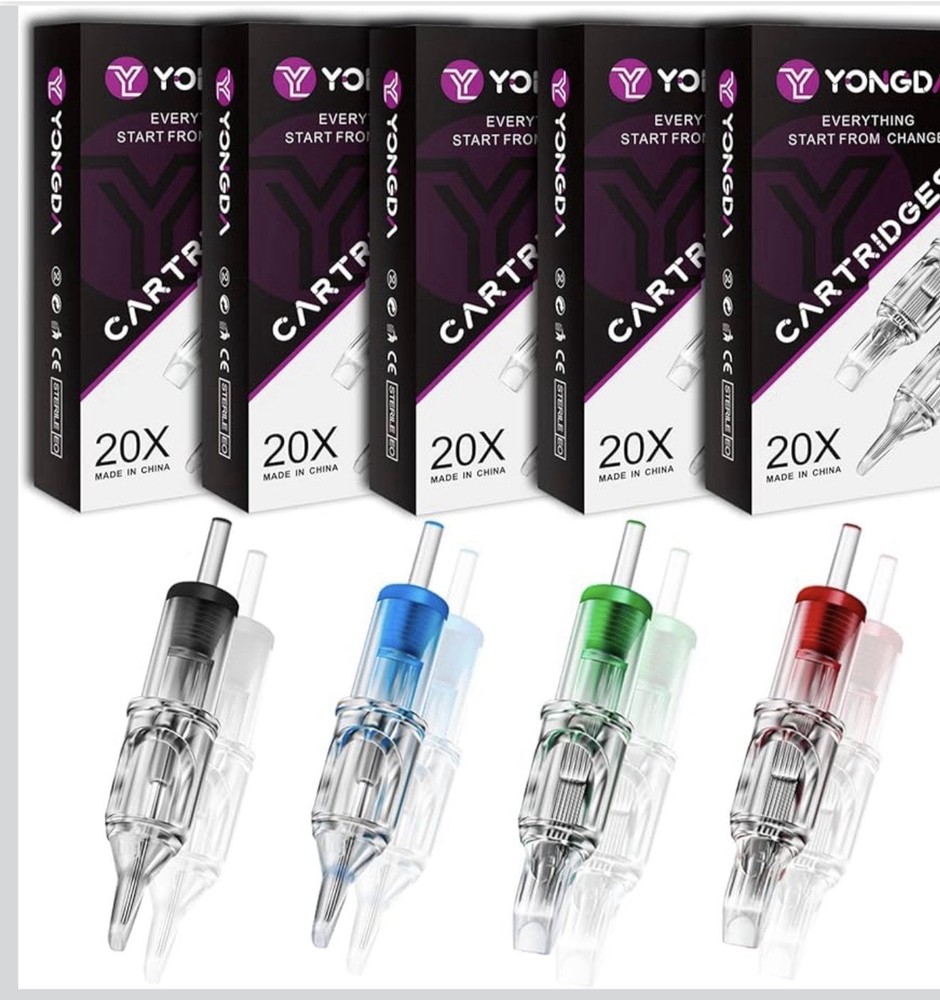 Tattoo Needle Cartridges - 100 Assorted Round Liner & Shader Needles