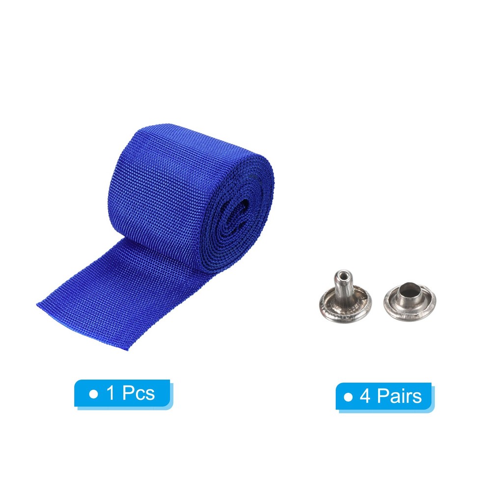 6.6Ft*60mm Polyester Rope Protector Cable Cover Rope Protective Sleeve Blue