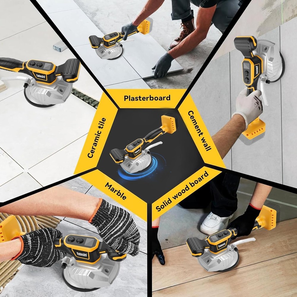 Cordless Tile Vibration Leveling Machine, for Dewalt 20V Max Battery, Portable