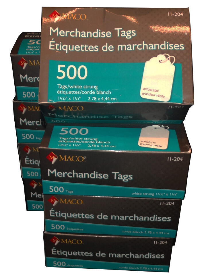 maco merchandise tags 500pcs ( 2 boxes )