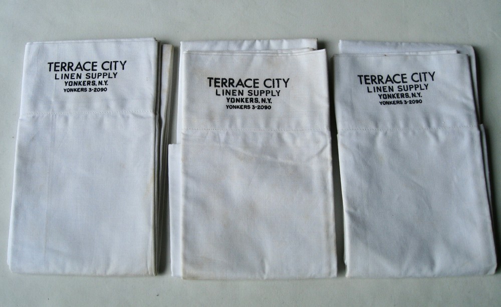 Vintage Queen White 100% Cotton Basic Pillow Cases set of 3