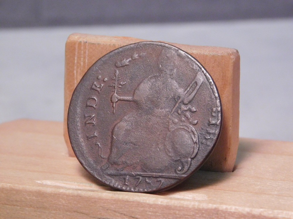 1787 Connecticut copper draped bust left