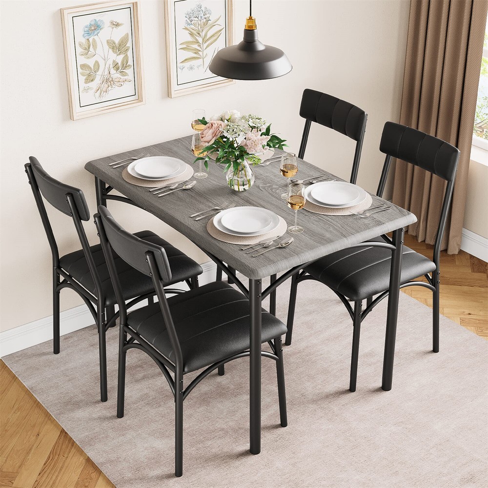 🆕Dining Table for 4 Upholstered Chairs Kitchen & Dining Room Sets for Small Spa