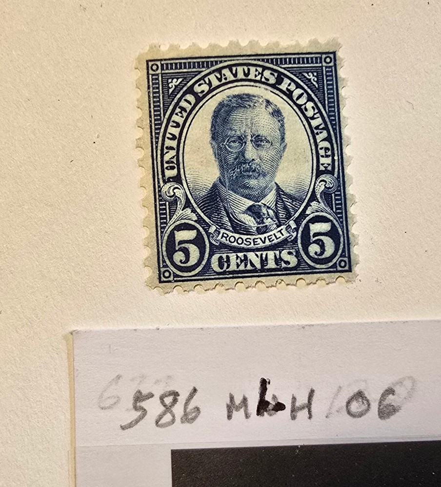 US stamp 586 5c blue flh