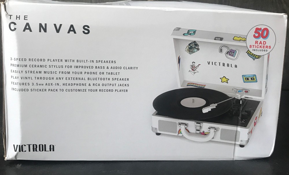 💥 Victrola Create Your Own Suitcase Record Player Bluetooth🆕distressed Box