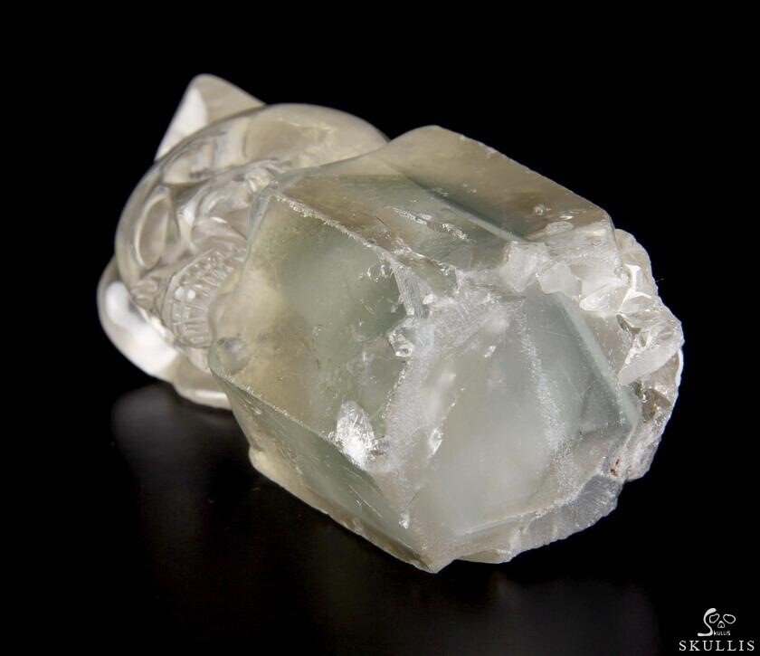 3.5" Phantom Quartz Rock Carved Crystal Skull