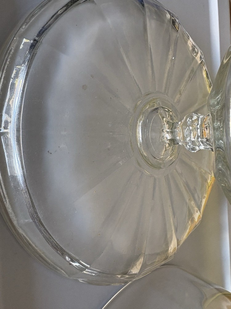 Vintage Glass Cake Stand With Dome Lid