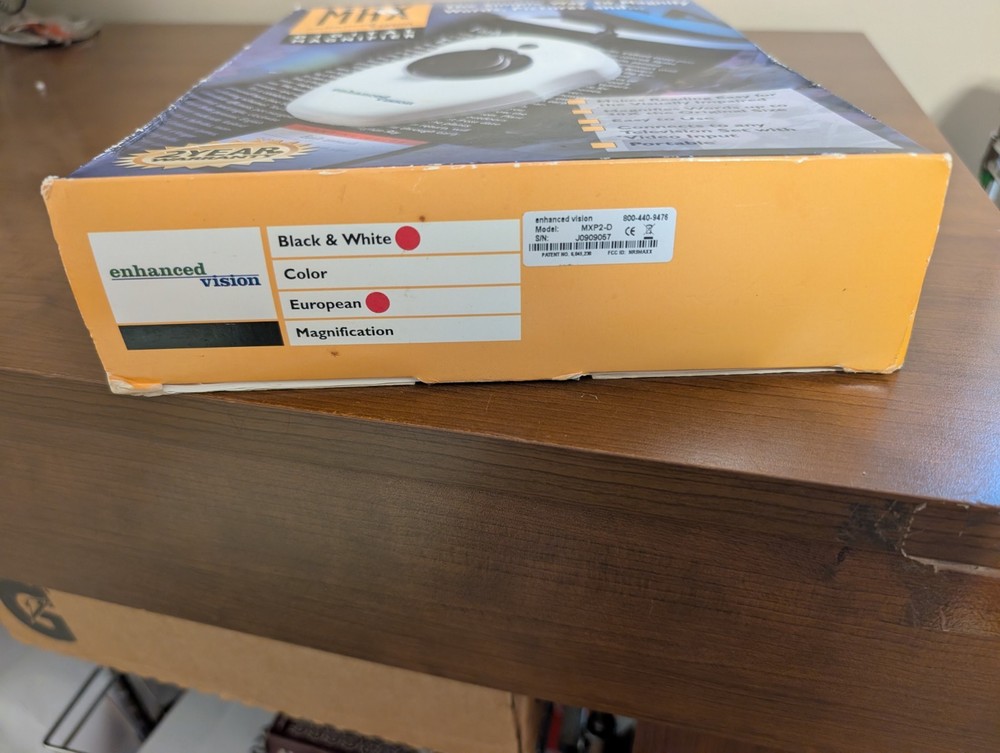 Max Enhanced Vision Digital Magnifier MXP2-D Black and White. New open box