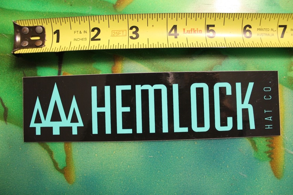 HEMLOCK Trees Logo Snowboards Ski Winter Hat Co. Skiing Snowboarding STICKER