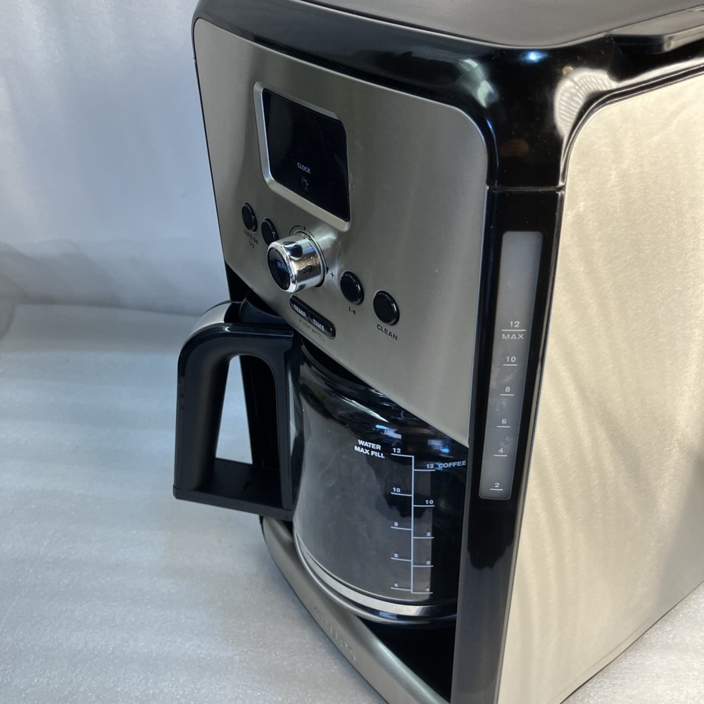 Krups EC314 ThermoBrew Technology 12 Cup Glass Carafe Programmable Coffee Maker