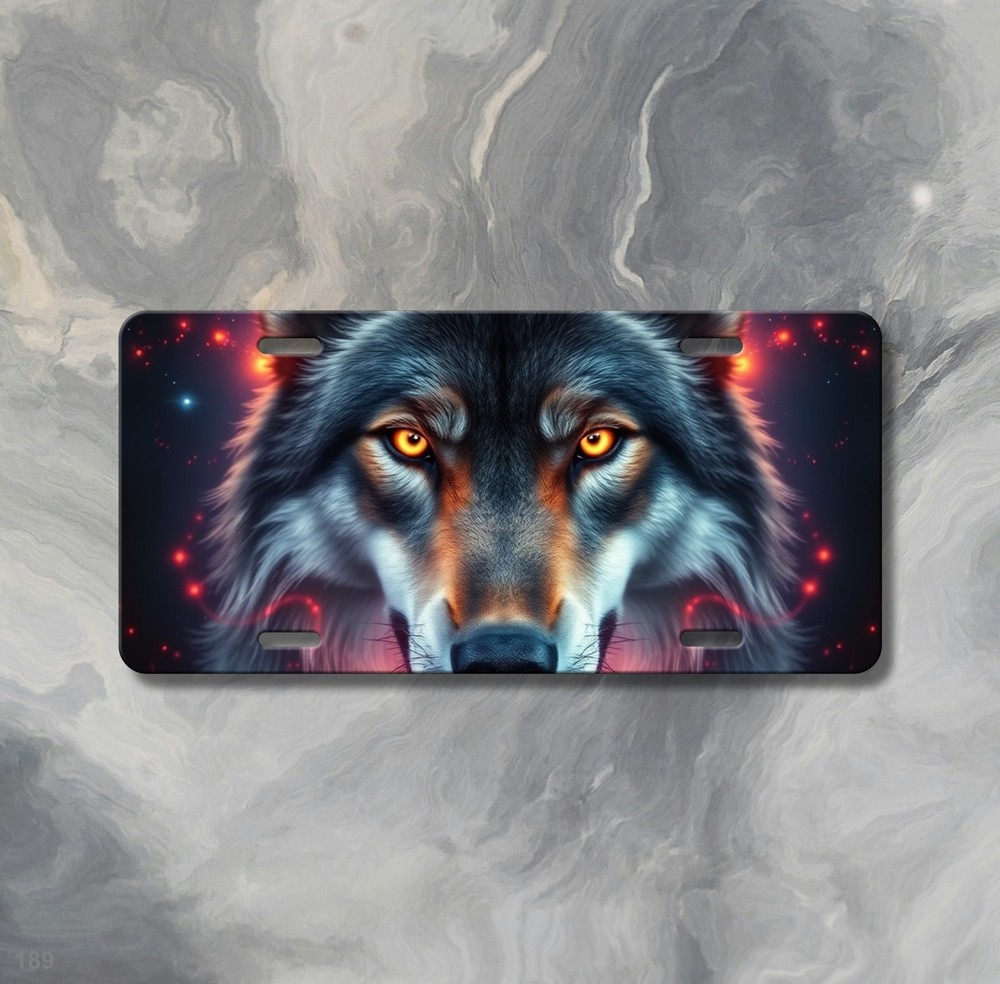 Hyperrealistic Wolf License Plate Personalized Vanity Plate Birthday Gift