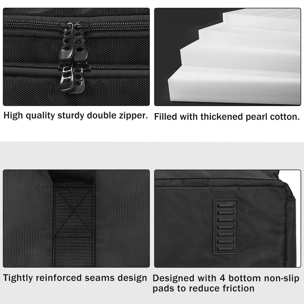 Double-Layer Desktop PC Tower Carrying Case, Travel Storage Bag for Computer ...