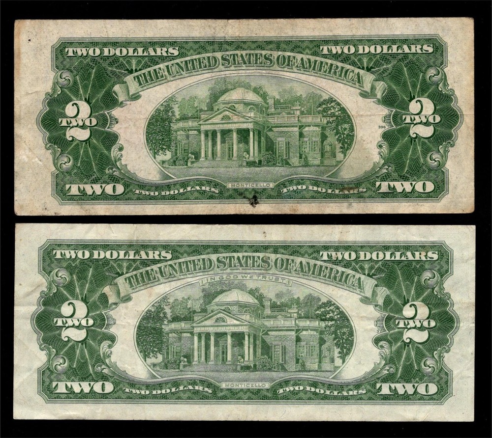 US - $2.00 Pair - 1953 & 1963 Notes (Red Seals) Circulated