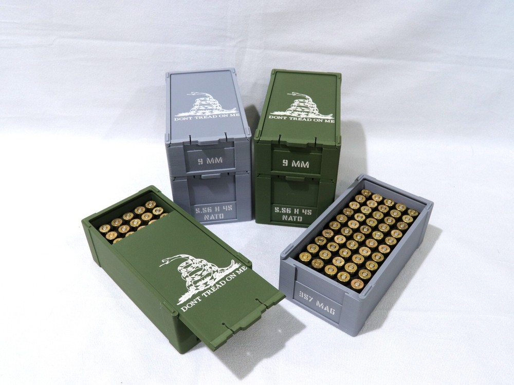 Stackable Ammo Boxes - Gadsden Flag - No Live Ammo!