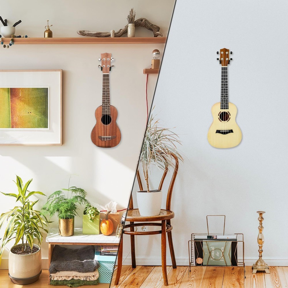 Ukulele Wall Mount Hanger, Black Walnut Wood Walnut,