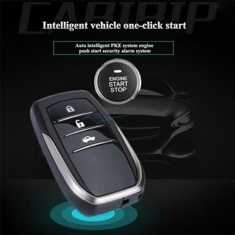 12V Car Keyless Entry System Engine Start Alarm System Remote One-button Start
