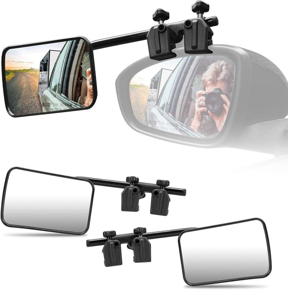 Universal Clip on Towing Mirrors 360° Adjustable Trailer Mirror Extender