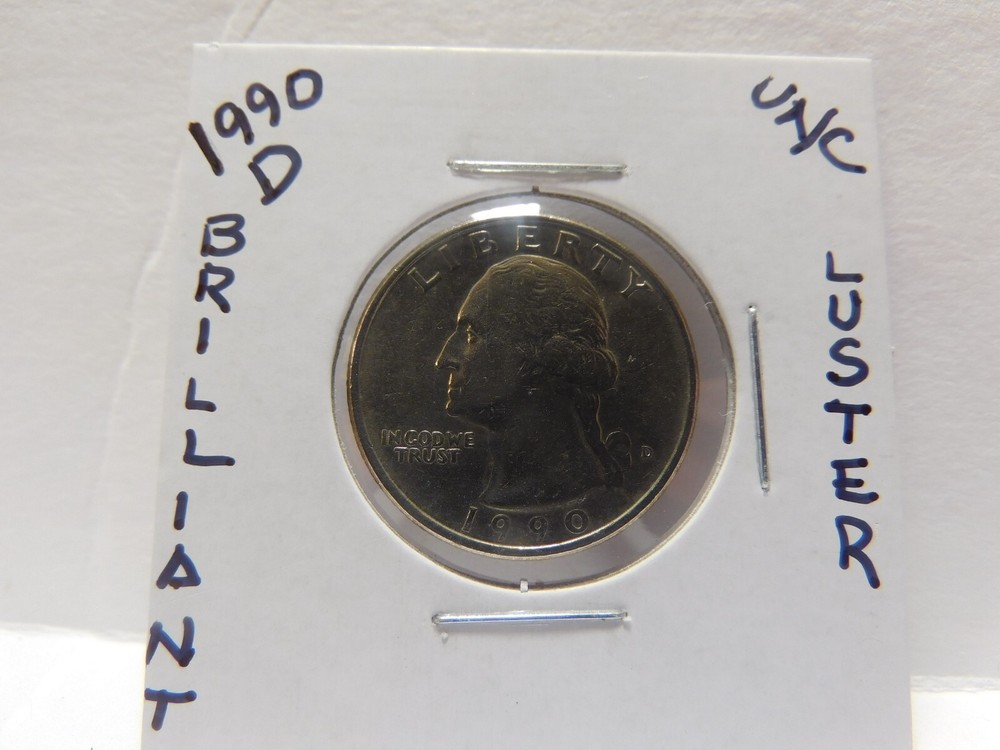 1990 D UNCIRCLATED  WASHINGTON QUARTER