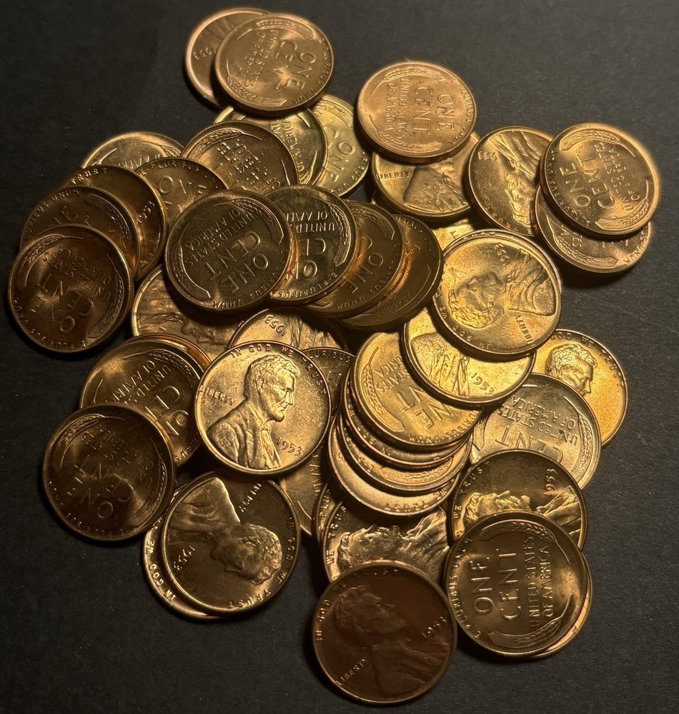 1953 Lincoln Wheat Cent — Uncirculated MS Red 🔥 Original Roll