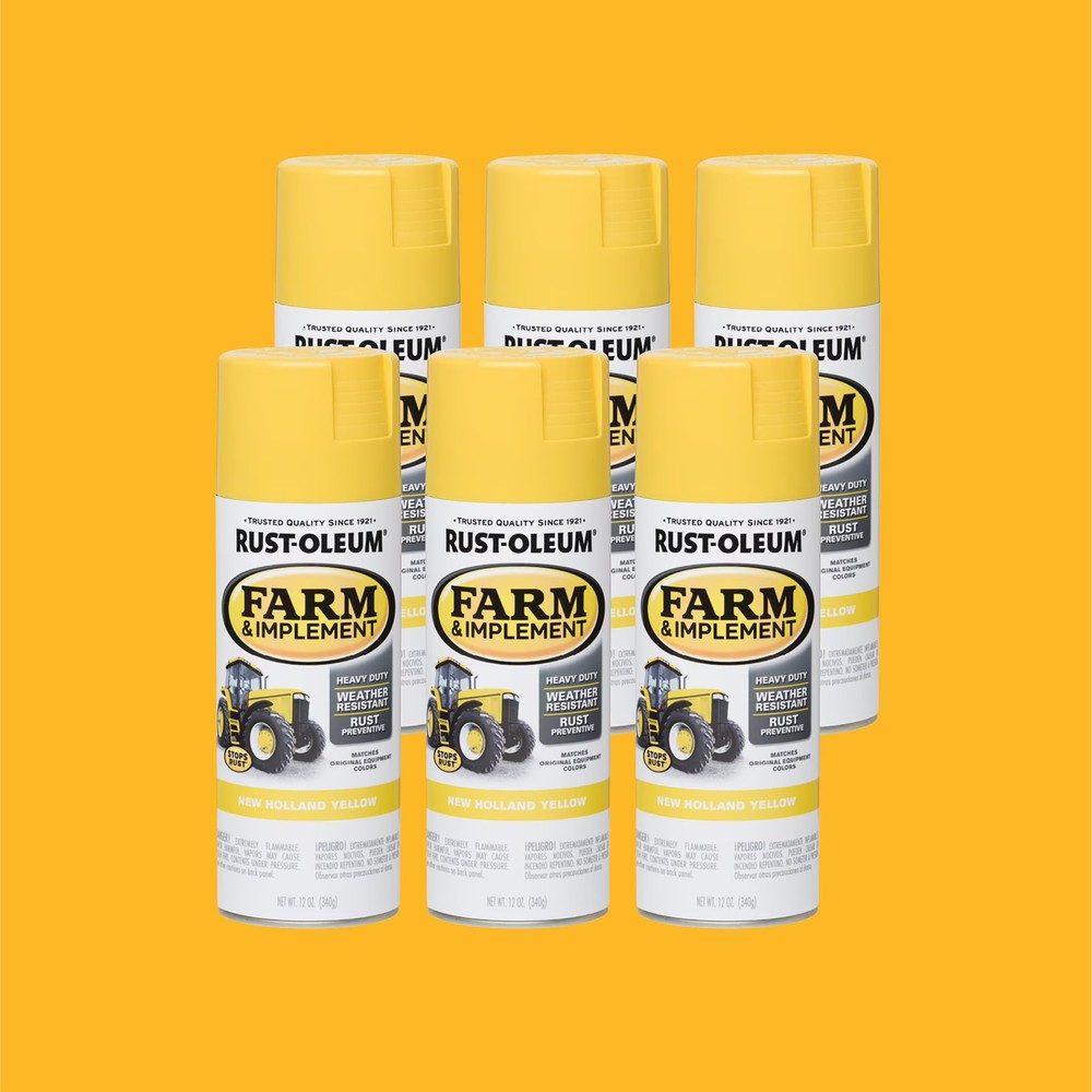 6 Pack Farm Implement Equipment Gloss Spray Paint Yellow