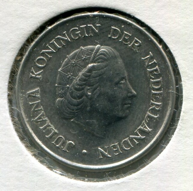 Foreign Coin - Netherlands - 25 Cents 1968