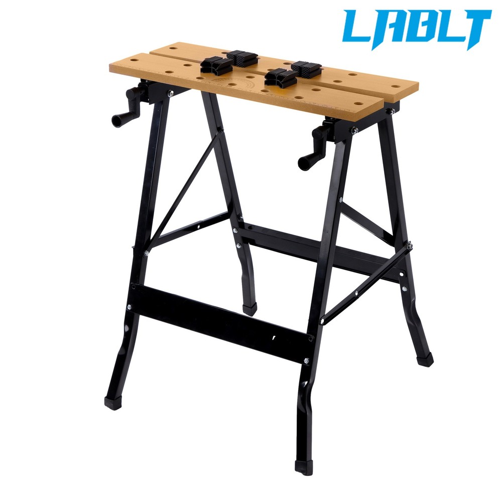 LABLT 220lb Folding Workbench,Vise Garage Steel Work Table Workshop Tool Storage