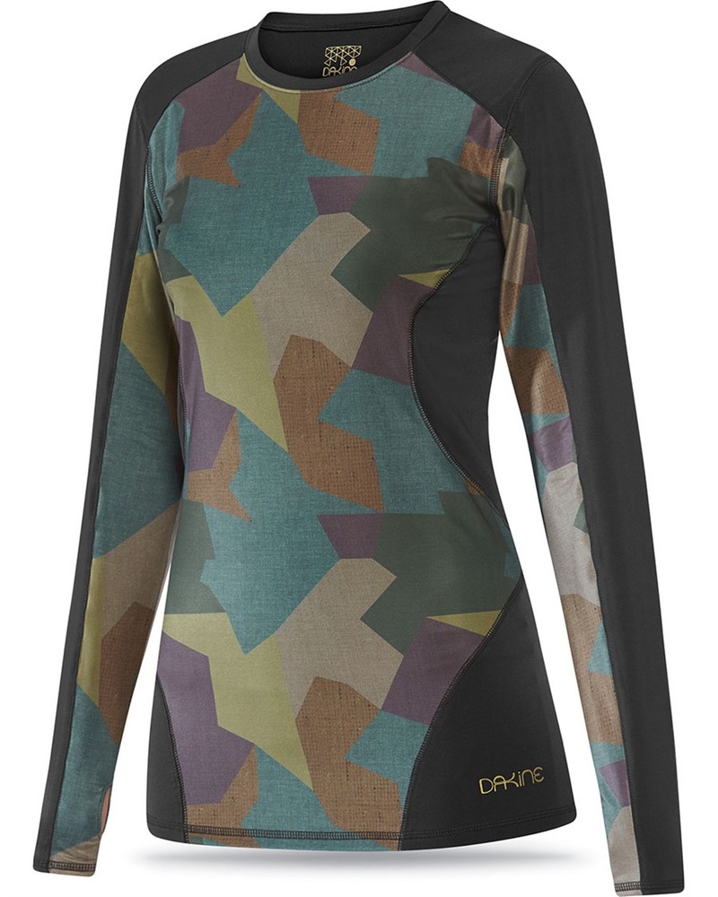 Dakine Women's Coco Crew Lightweight Base Layer Shirt Medium Patchwork Camo New