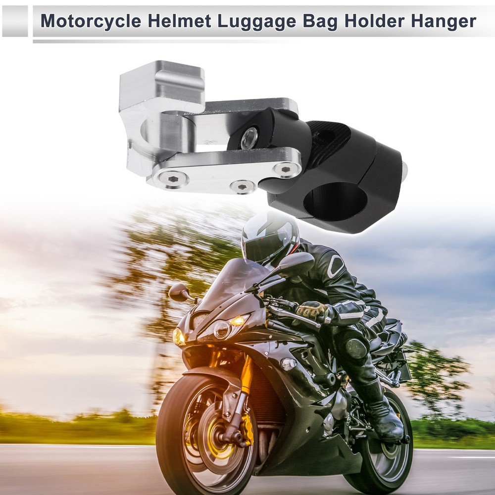 Rectangular Motorcycle Hook with Key 1 Set Silver