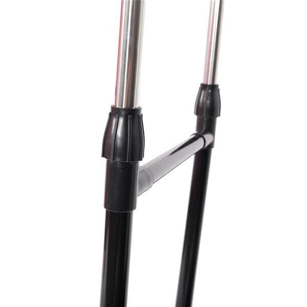 Dual-bar Vertical & Horizontal Stretching Stand Clothes Rack with Shoe Shelf