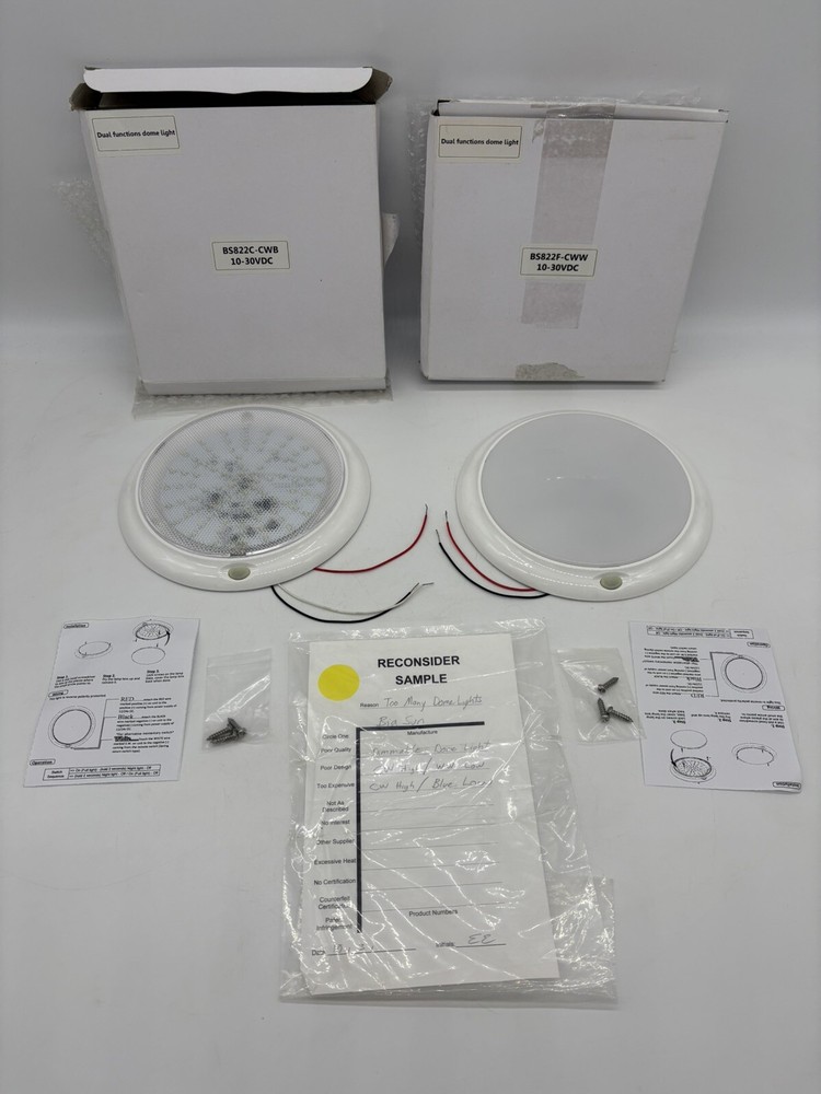 2 Dual Functions Dome Lights BS822C-CWB 10-30VDC & BS822F-CWW 10-30VDC Dimmable
