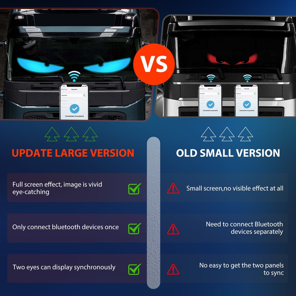 LED Devil Eyes Light for Windshield 52.36x7.56 inch, DIY Programmable Led Eyes