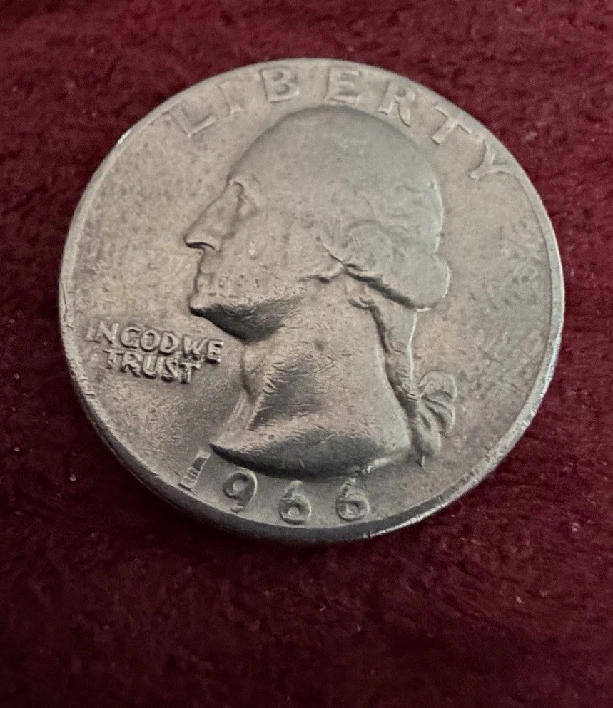 George Washington 1966 Quarter No Mint Mark Rim Error