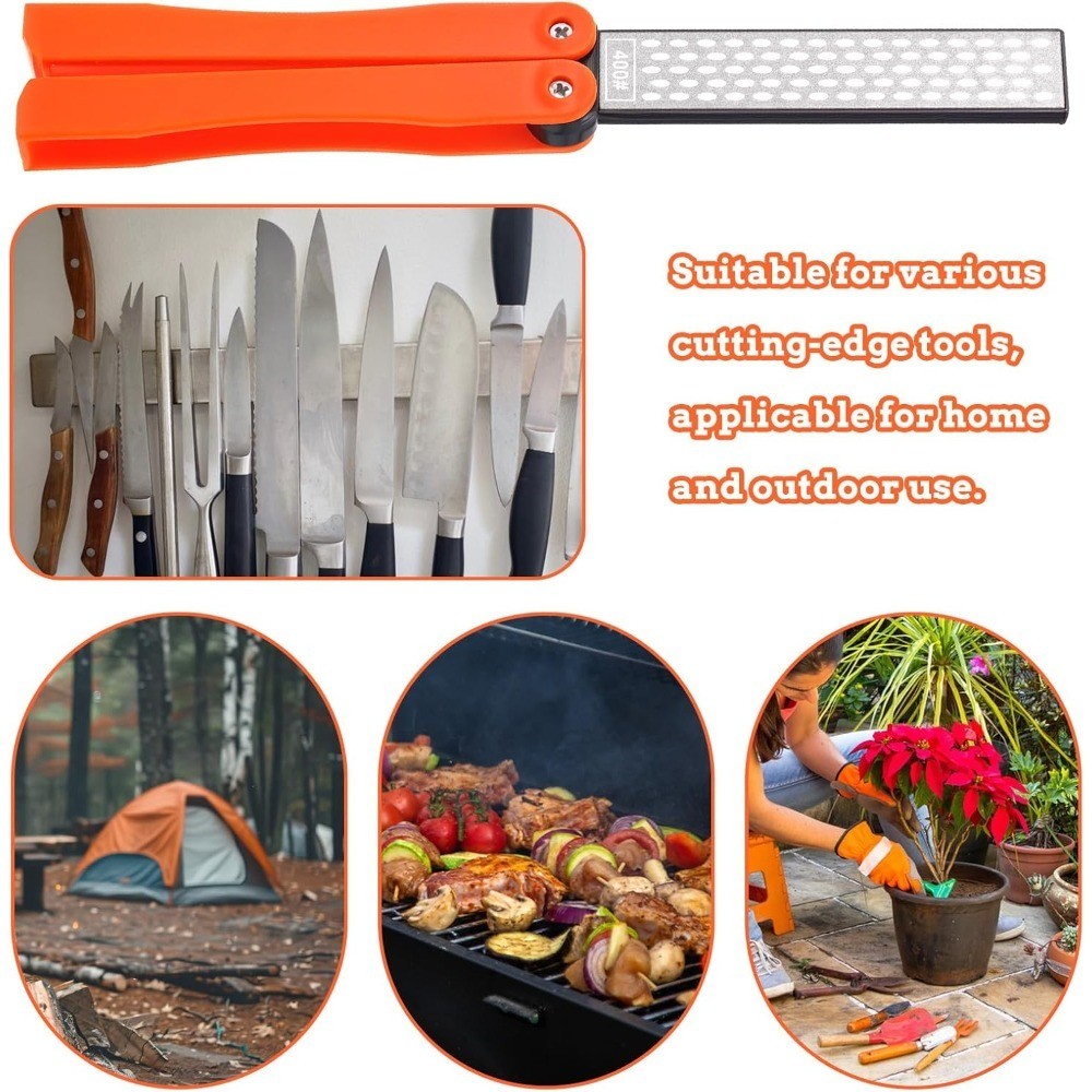 Double Sided Knife Sharpener Tool 400 600 Grit Diamond Sharpening Stone Handheld