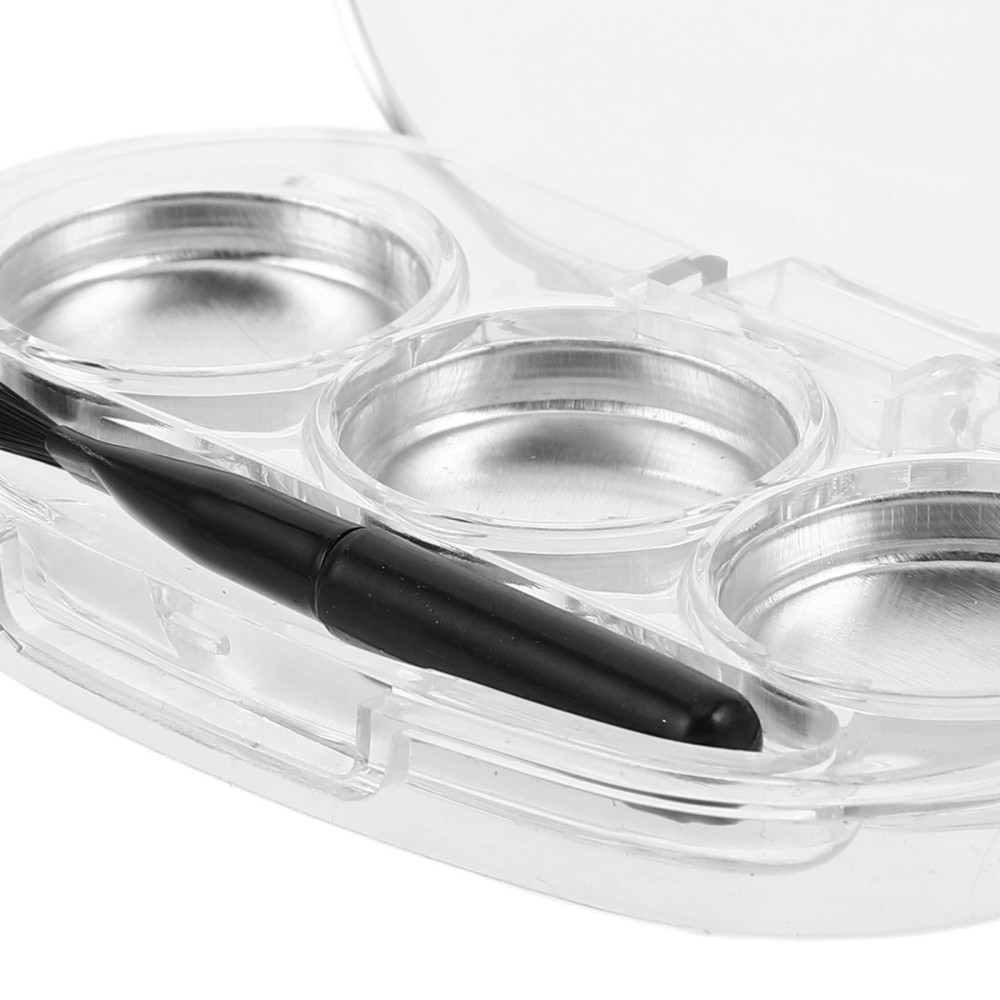 3pcs Eyeshadow Palette: Transparent Empty Eye Shadow Palette With Brush - Mini