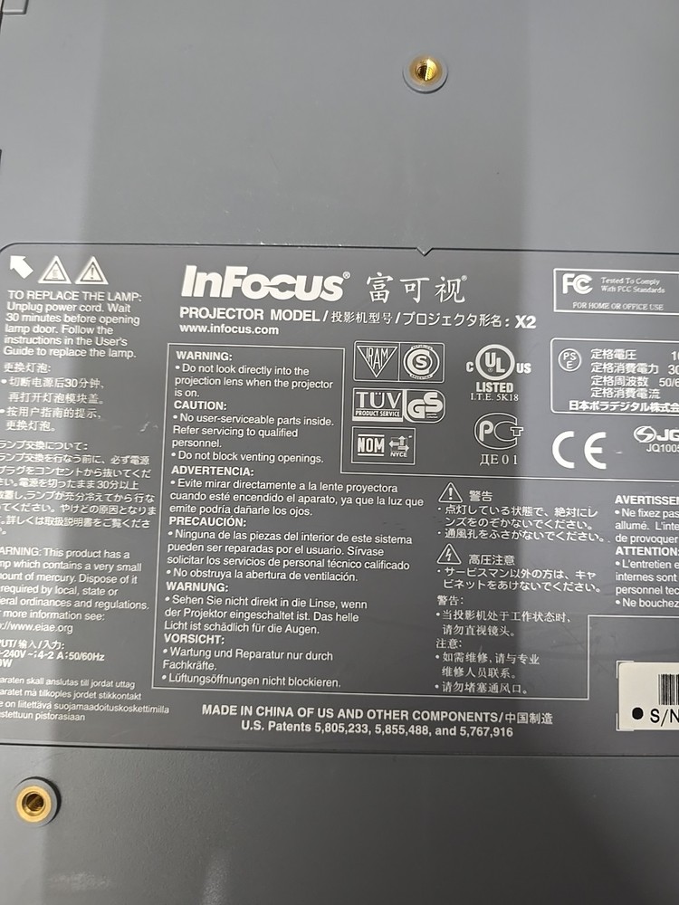 INFOCUS X2 LCD Digital Projector With Bulb, 500hours, Good Condition