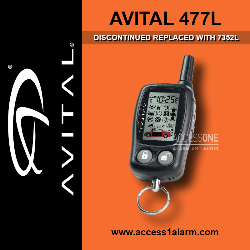 Avital 477L 2-Way LCD Replacement Remote Control Transmitter EZSDEI477 7352L
